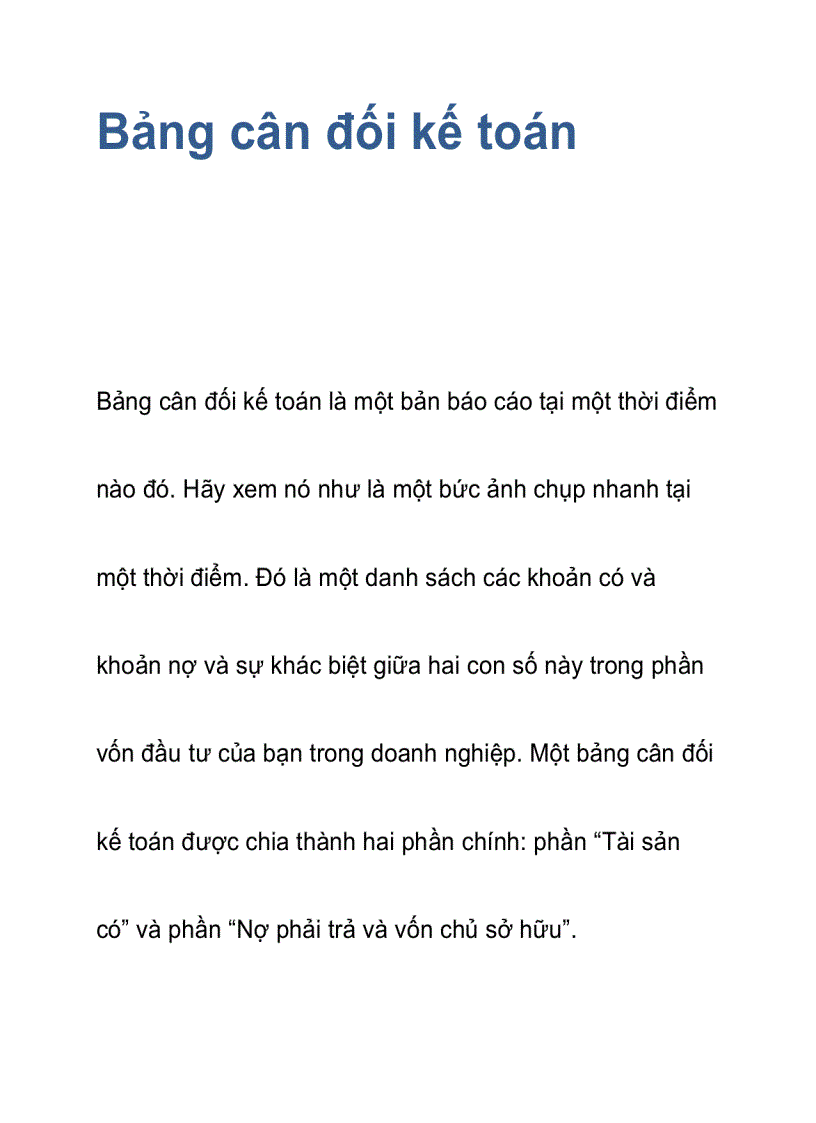 image for page Bảng cân đối kế toán