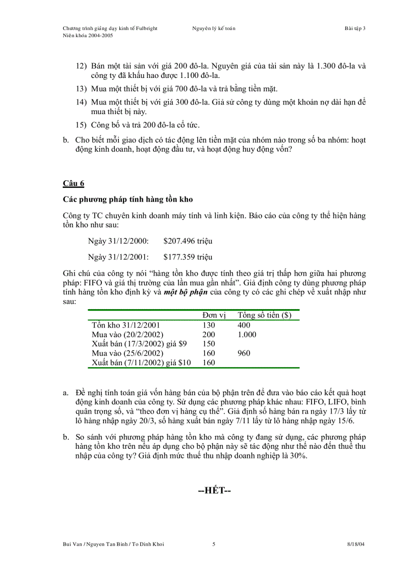 image for page Bài Tập Nguyên lý Kế toán 5