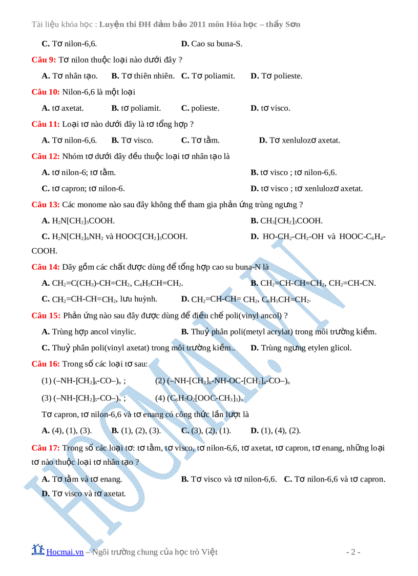 image for page Polime và vật liệu polime