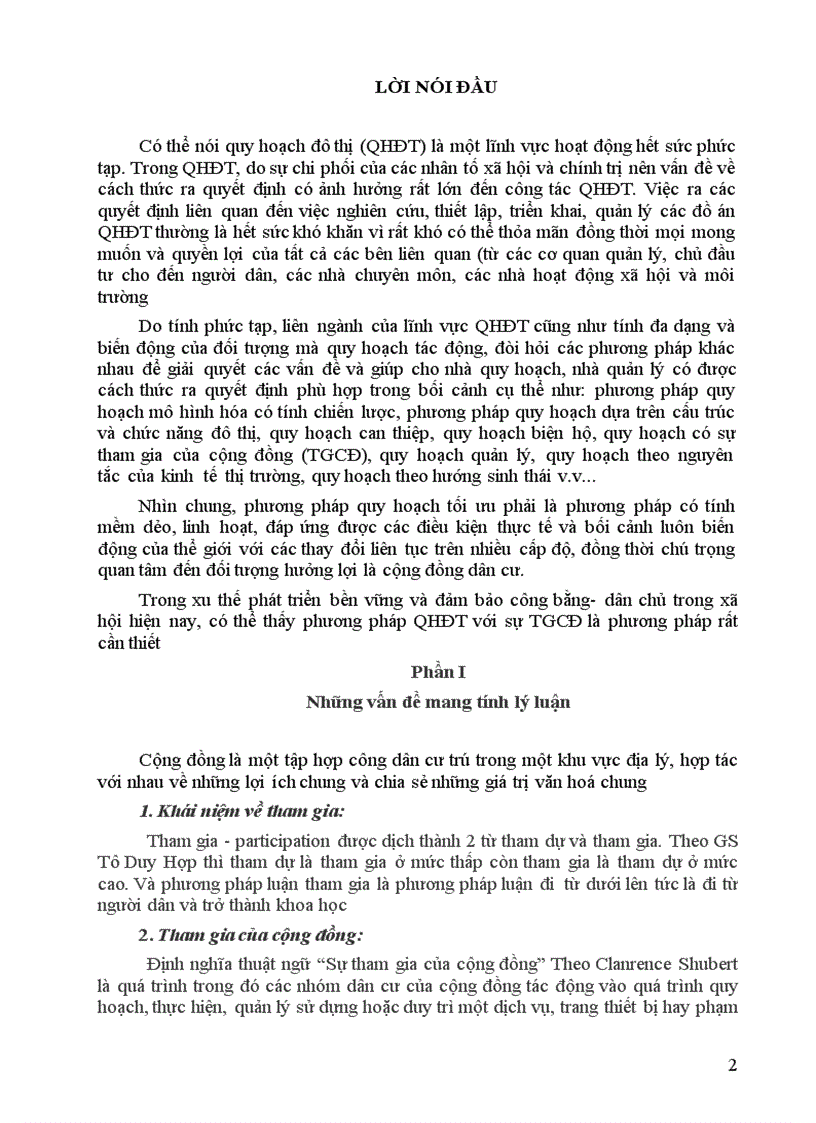 image for page Tiểu luận Tổ chức quá trình quy hoạch đô thị có sự tham gia của cộng đồng