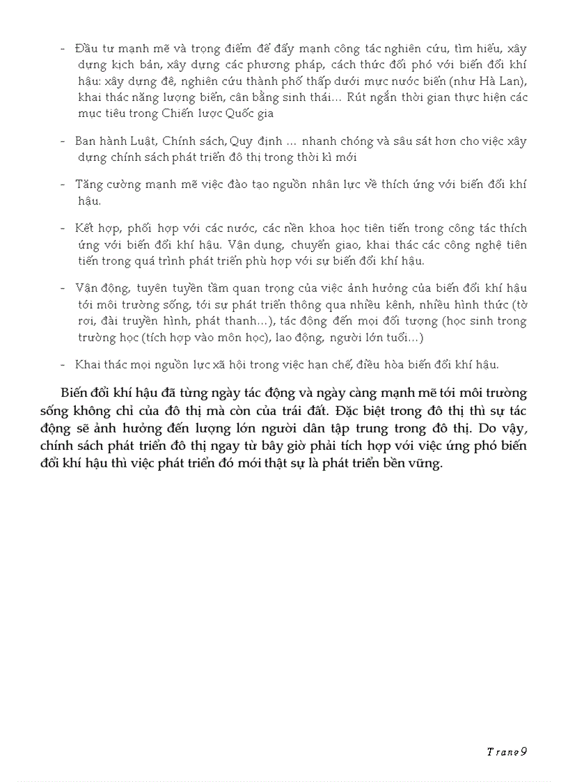 image for page Tiểu luận về đổi mới chính sách phát triển đô thị ứng phó với biến đổi khí hậu