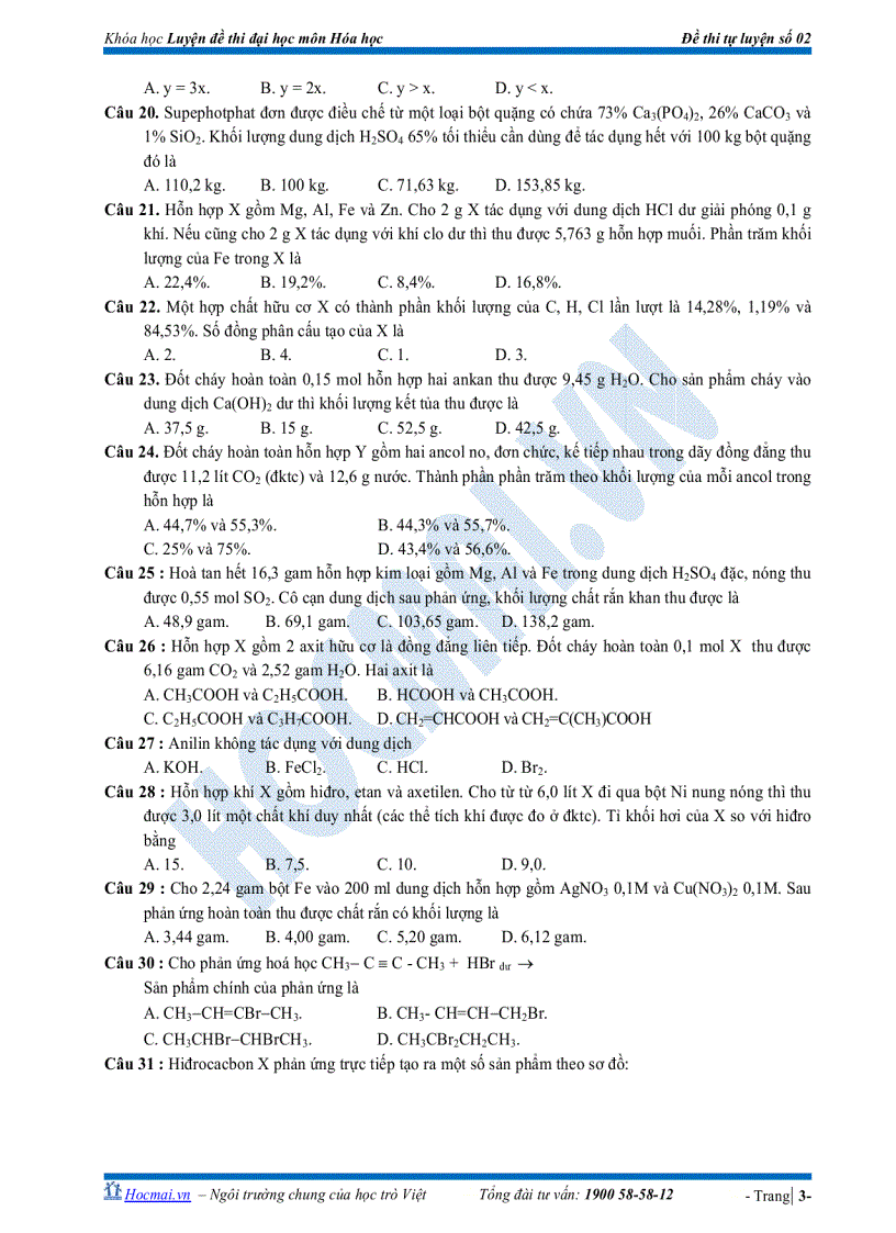 image for page Đề tự luyện thi đại học số 02