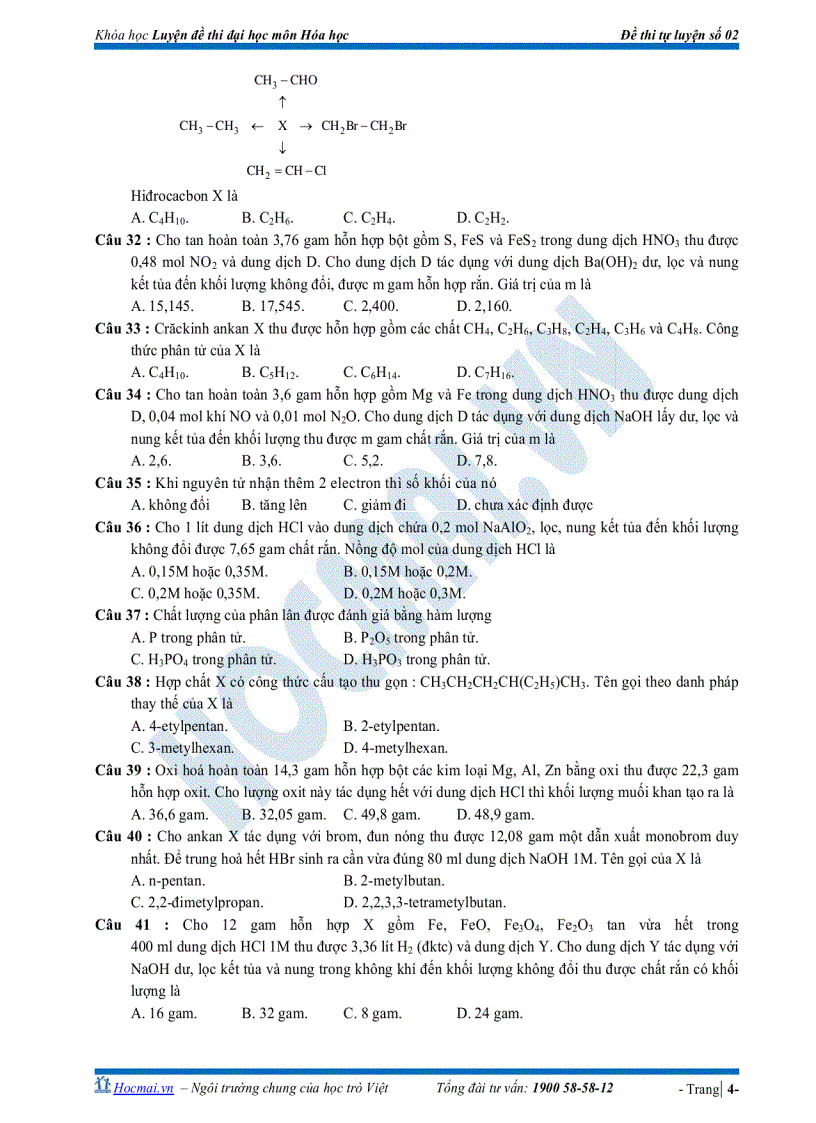 image for page Đề tự luyện thi đại học số 02