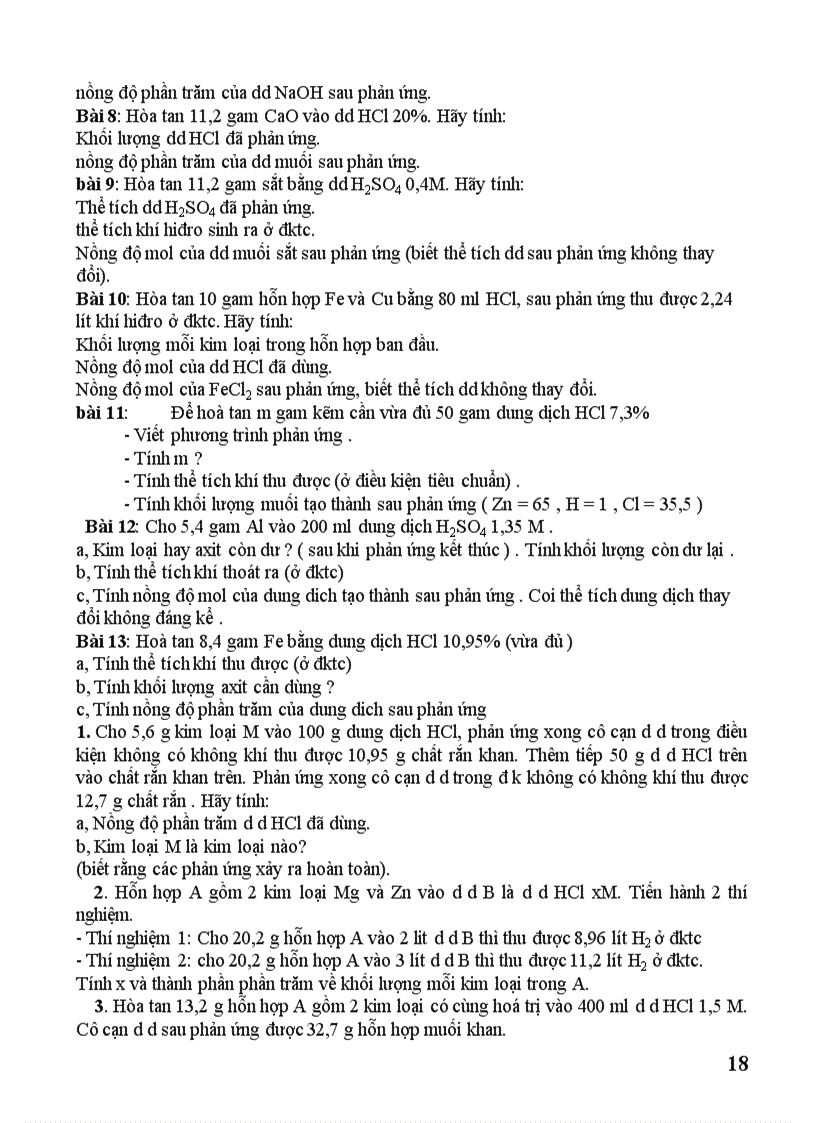 image for page Các dạng bài tập hóa học lớp 8