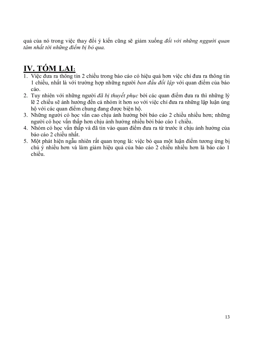 image for page Ảnh hưởng của việc đưa thông tin một chiều và hai chiều đối với việc thay đổi ý kiến về một vấn đề gây tranh cãi