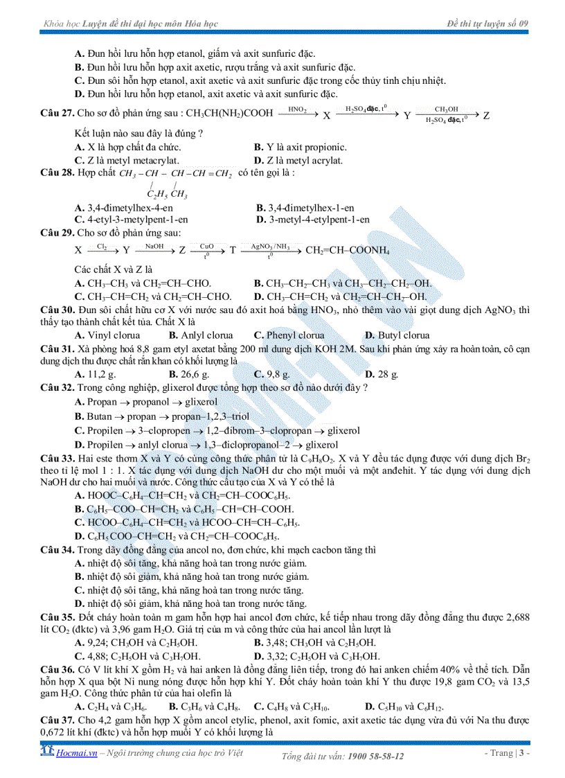 image for page Đề tự luyện thi đại học số 09