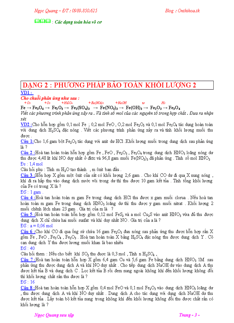 image for page Phương pháp bảo toàn khối lượng 1