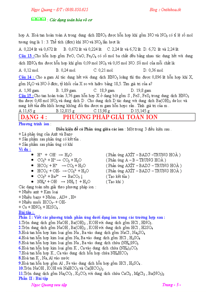image for page Phương pháp bảo toàn khối lượng 1