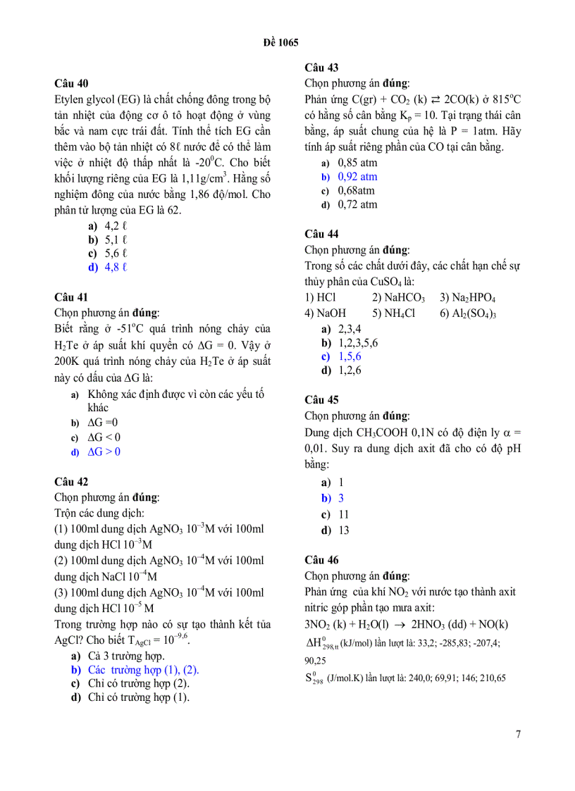image for page Đề thi hóa đại cương b 604002 cuối học kỳ