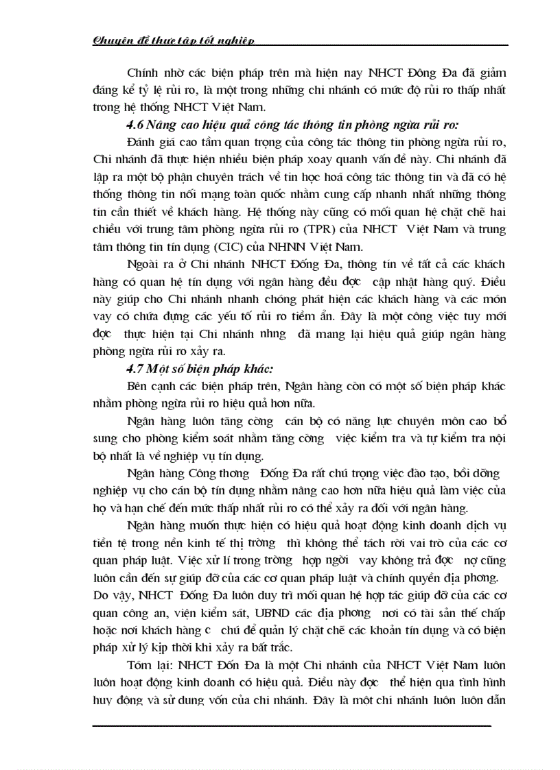 image for page Một số giải pháp hạn chế rủi ro an toàn tín dụng đối với kinh tế ngoài quốc doanh tại Ngân hàng công thương Đống Đa