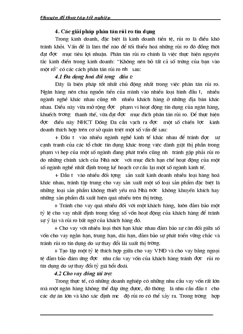 image for page Một số giải pháp hạn chế rủi ro an toàn tín dụng đối với kinh tế ngoài quốc doanh tại Ngân hàng công thương Đống Đa