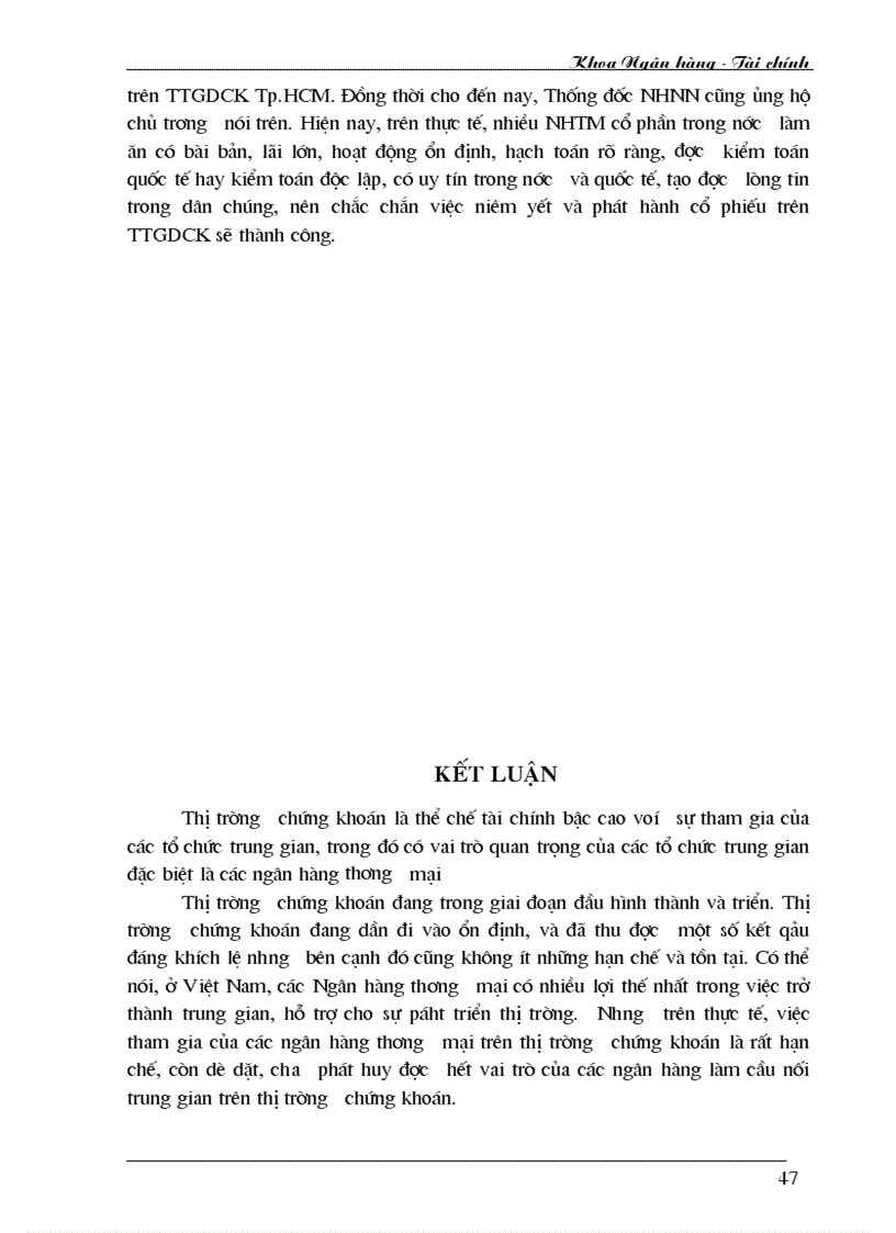 image for page Phát huy vai trò của Ngân hàng thương mại đối với sự phát triển của thị trường chứng khoán Việt Nam