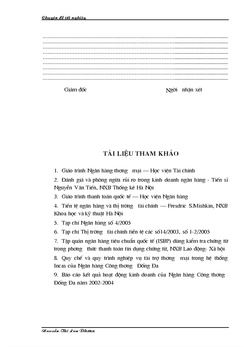 image for page Giải pháp nhằm hạn chế rủi ro trong phương thức thanh toán tín dụng chứng từ tại Ngân hàng Công thương Đống Đa