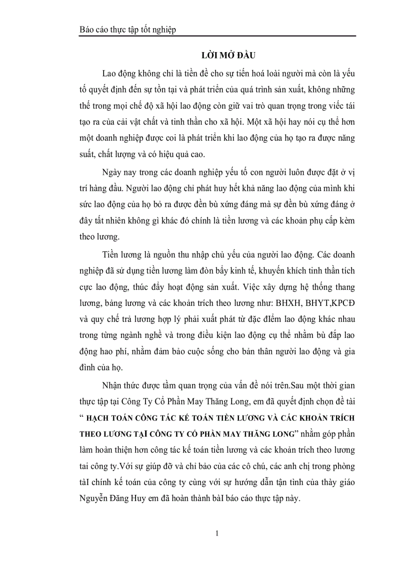 image for page Hạch toán công tác kếtoán tiền lương và các khoản trích theo lương tại công ty cổphần may thăng long