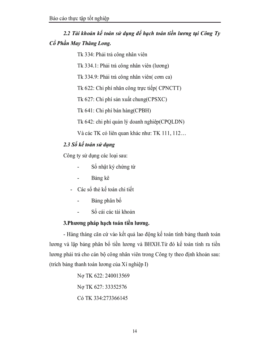 image for page Hạch toán công tác kếtoán tiền lương và các khoản trích theo lương tại công ty cổphần may thăng long