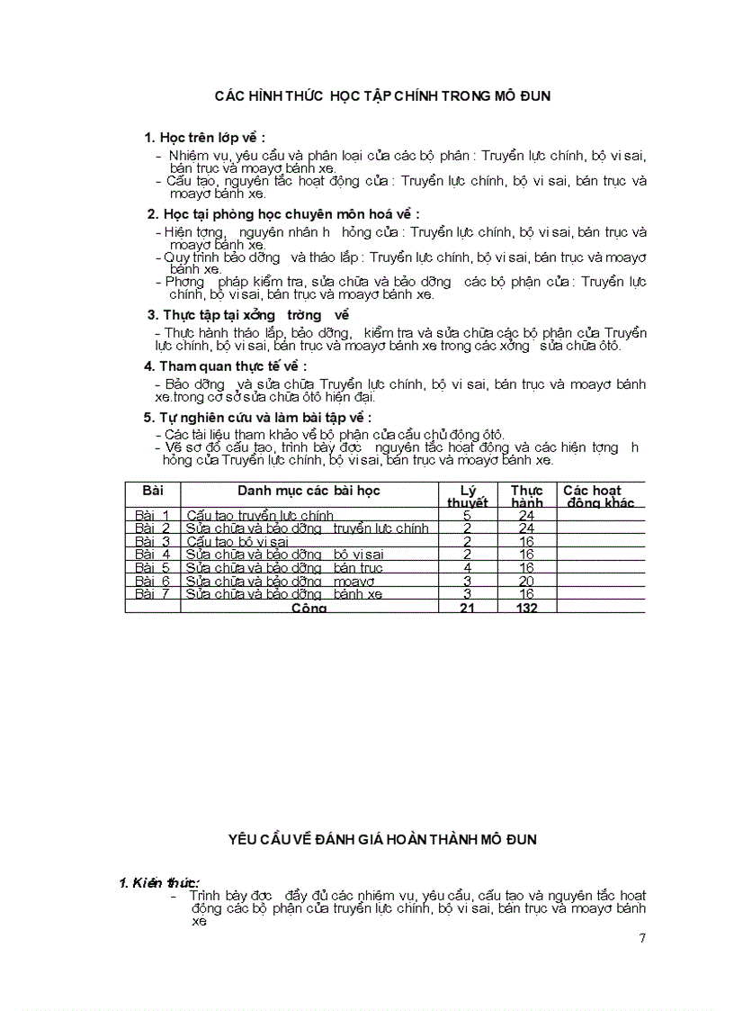 image for page Tài liệu SỬA CHỮA VÀ BẢO DƯỠNG CẦU CHỦ ĐỘNG trình độ lành nghề sữa chữa ô tô