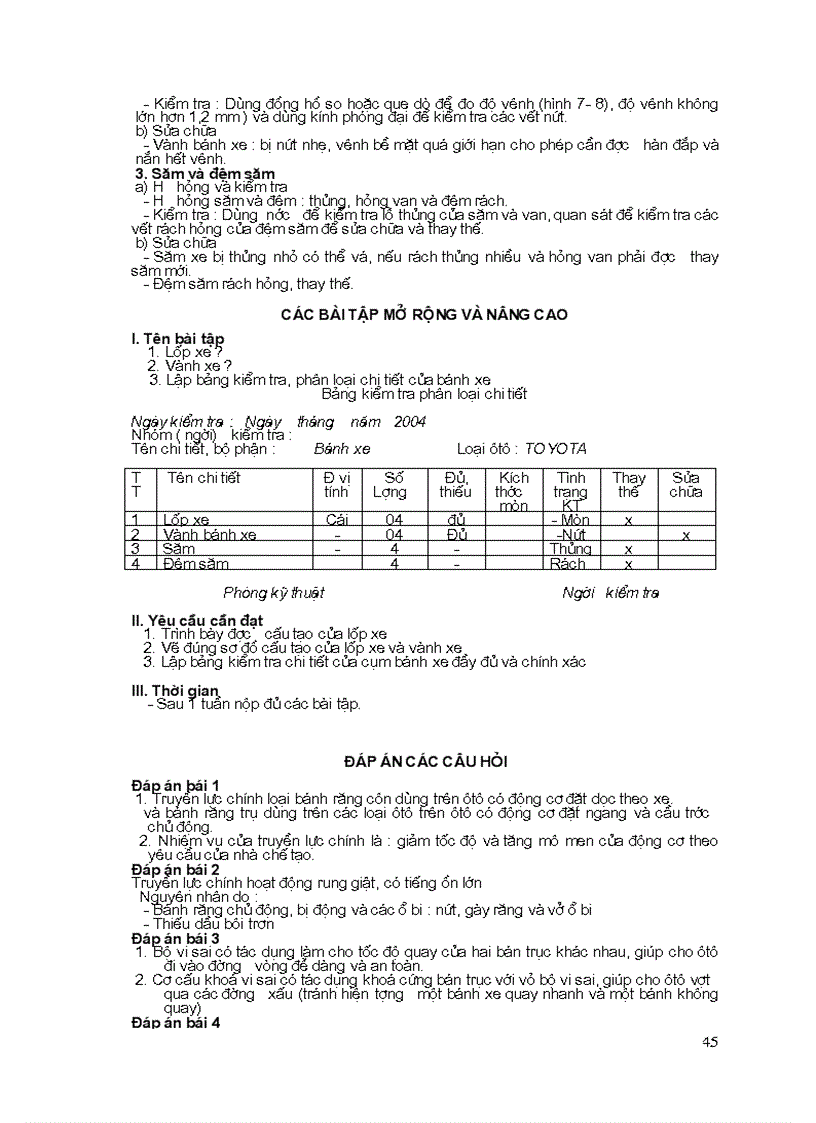image for page Tài liệu SỬA CHỮA VÀ BẢO DƯỠNG CẦU CHỦ ĐỘNG trình độ lành nghề sữa chữa ô tô
