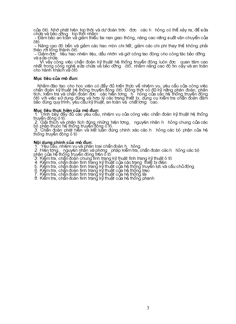 image for page Tài liệu chuẩn đoán hệ thông truyền động trình độ lành nghề sữa chữa ô tô