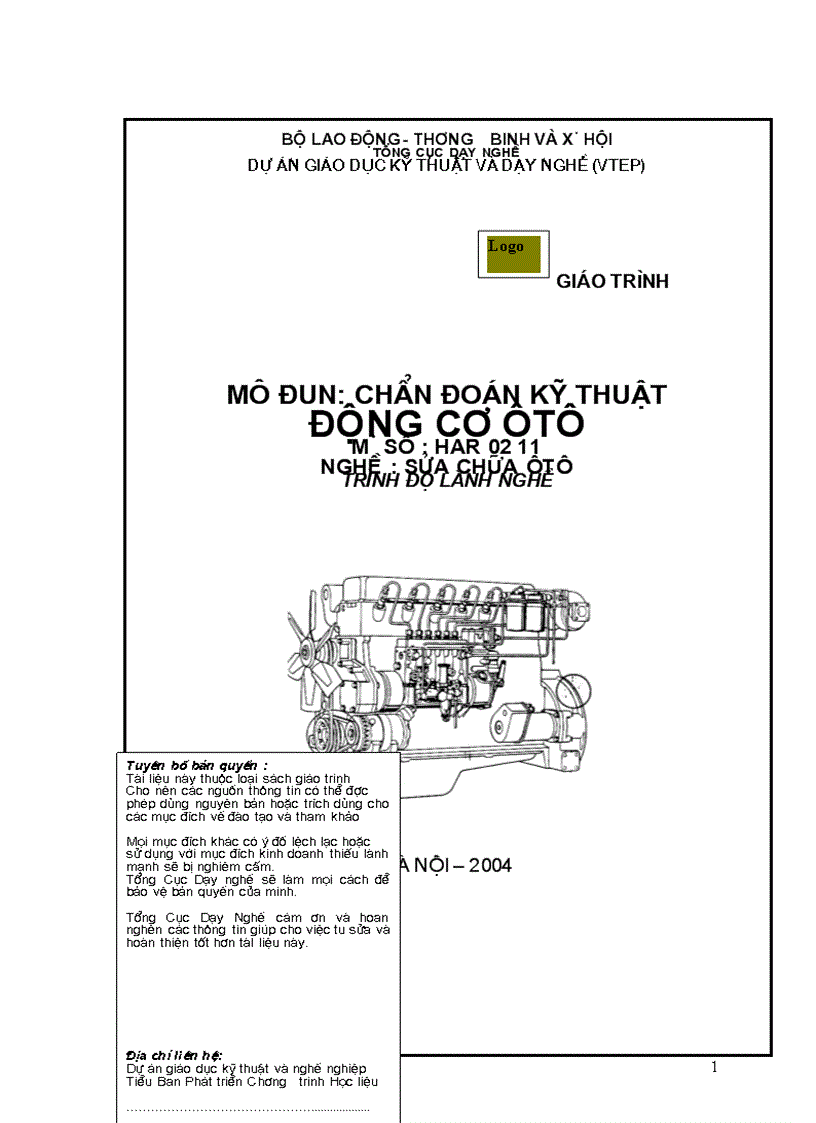 image for page Tài liệu CHẨN ĐOÁN KỸ THUẬT ĐỘNG CƠ ÔTÔ