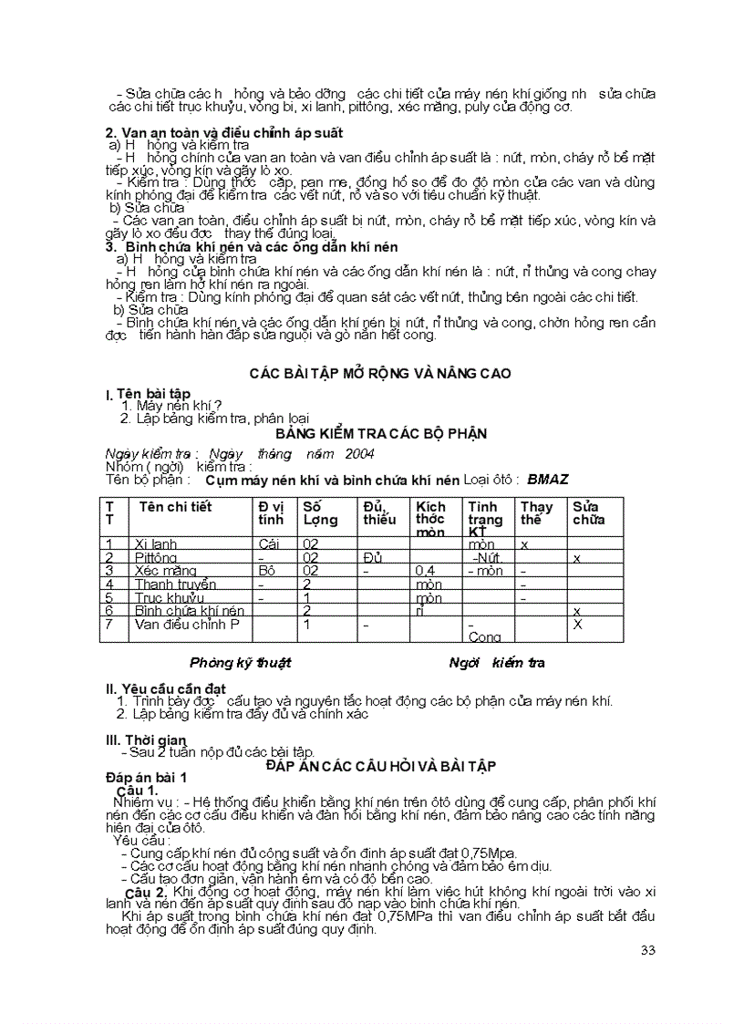 image for page Tai liệu SỬA CHỮA VÀ BẢO DƯỠNG HỆ THỐNG ĐIỀU KHIỂN KHÍ NÉN