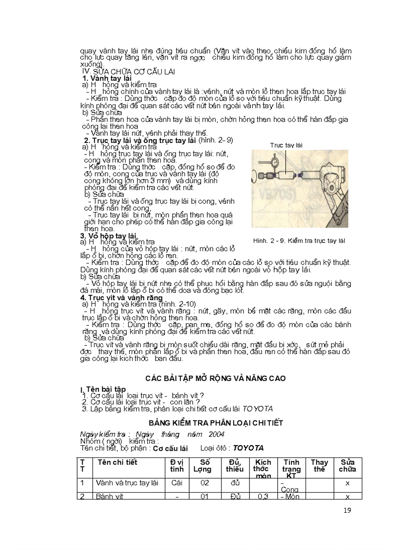 image for page Tài liệu sửa chữa và bảo dưỡng hệ thống lái