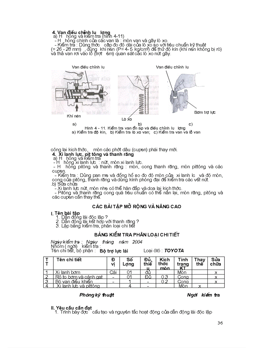 image for page Tài liệu sửa chữa và bảo dưỡng hệ thống lái