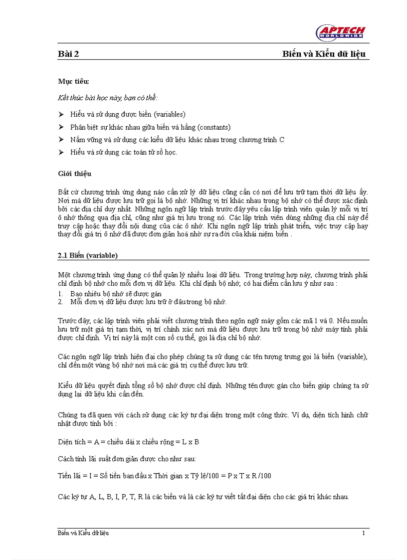 image for page Biến và Kiểu dữ liệu