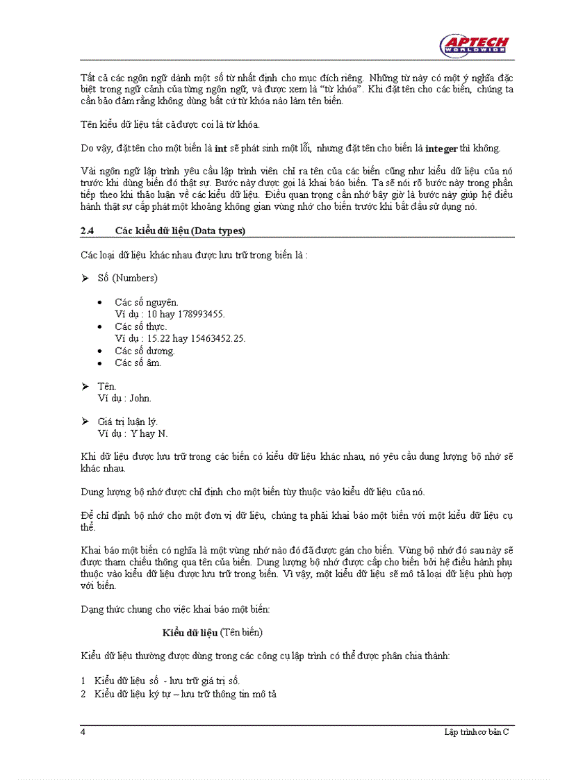 image for page Biến và Kiểu dữ liệu