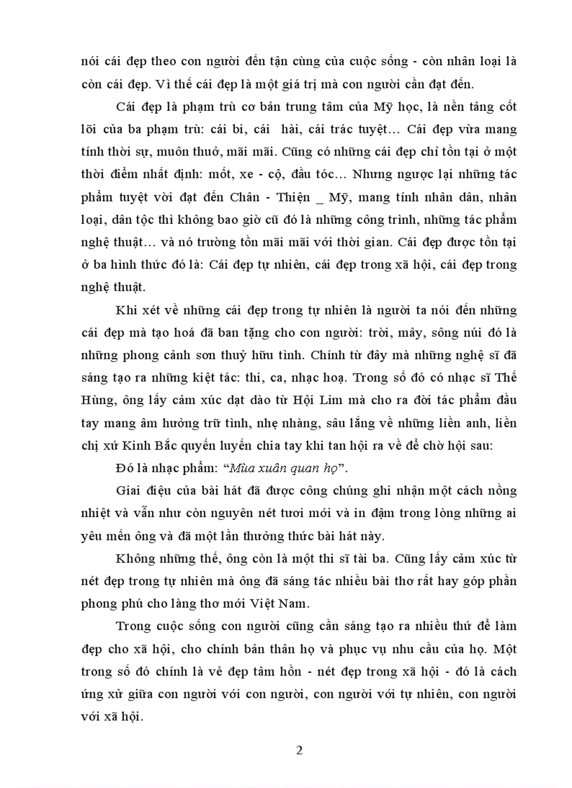 image for page Trình bày hiểu biết của em về cái đẹp trong xã hội