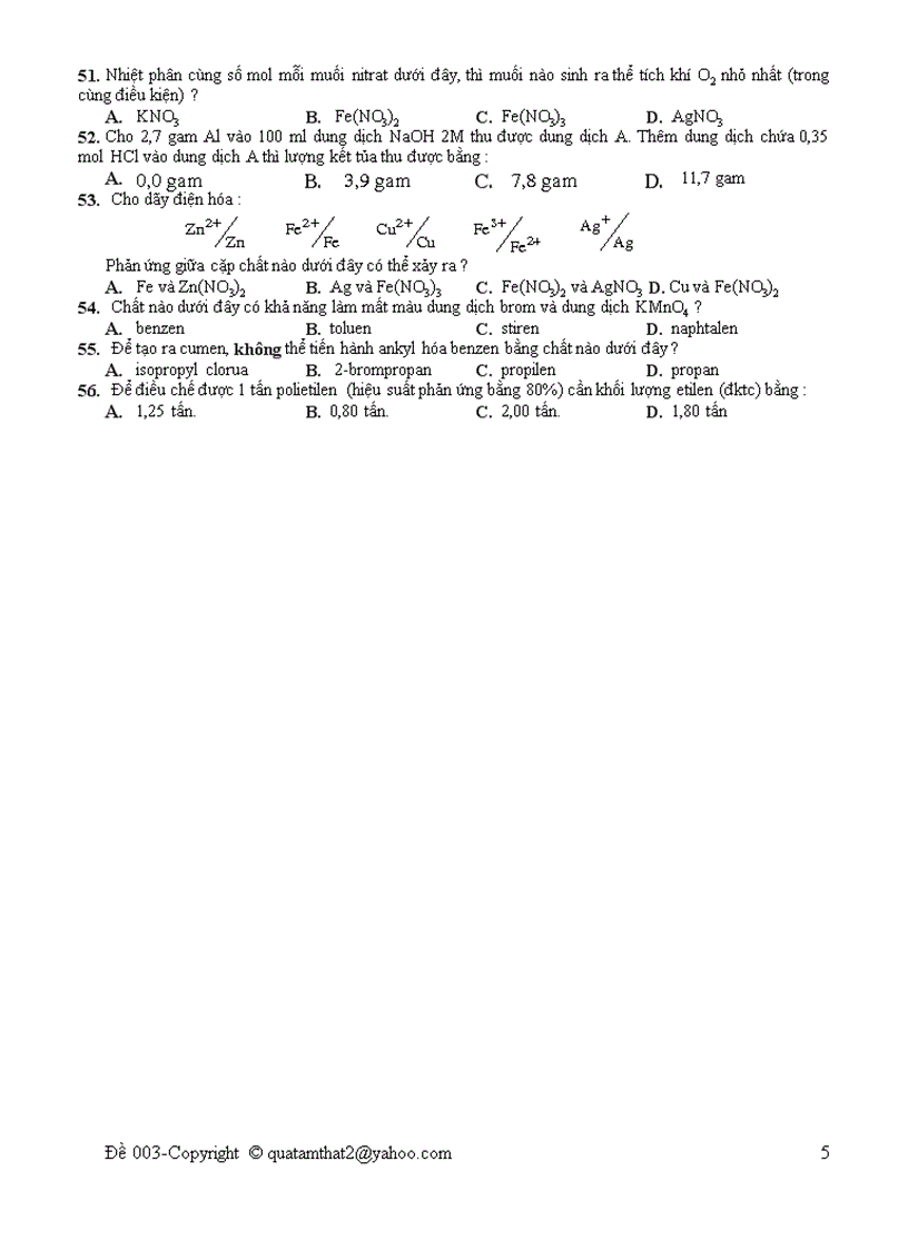 image for page Đề thi thử Đại học môn Hóa 15
