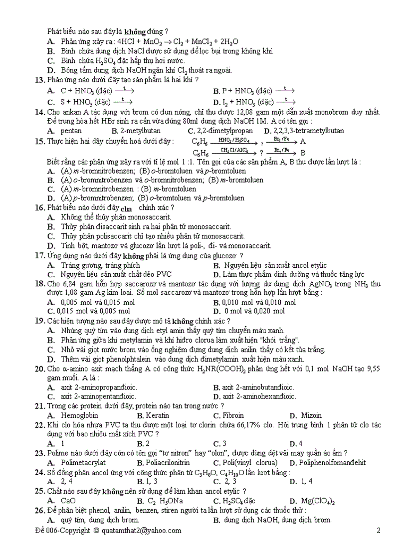 image for page Đề thi thử Đại học môn Hóa 18