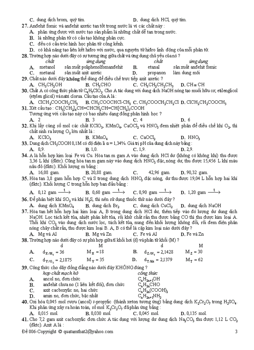 image for page Đề thi thử Đại học môn Hóa 18