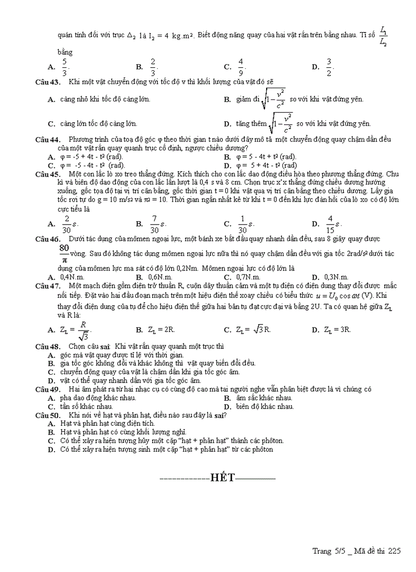 image for page Đề thi thử Đại học môn Lý 3