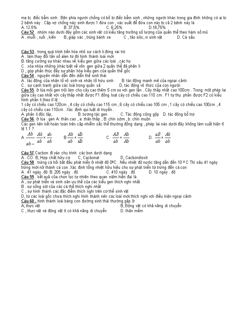 image for page Đề thi thử Đại học môn Sinh 2