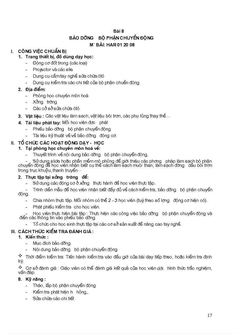 image for page Tài liệu sửa chữa bộ phận chuyển động của động cơ 1