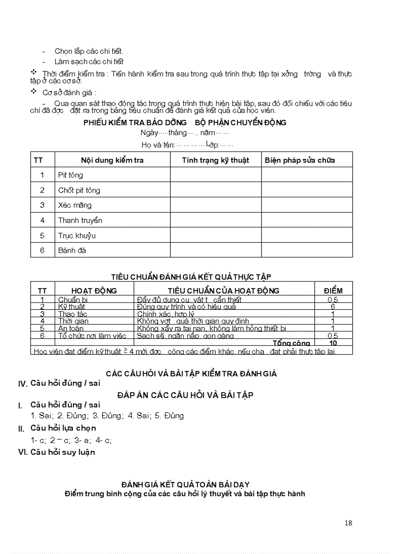 image for page Tài liệu sửa chữa bộ phận chuyển động của động cơ 1