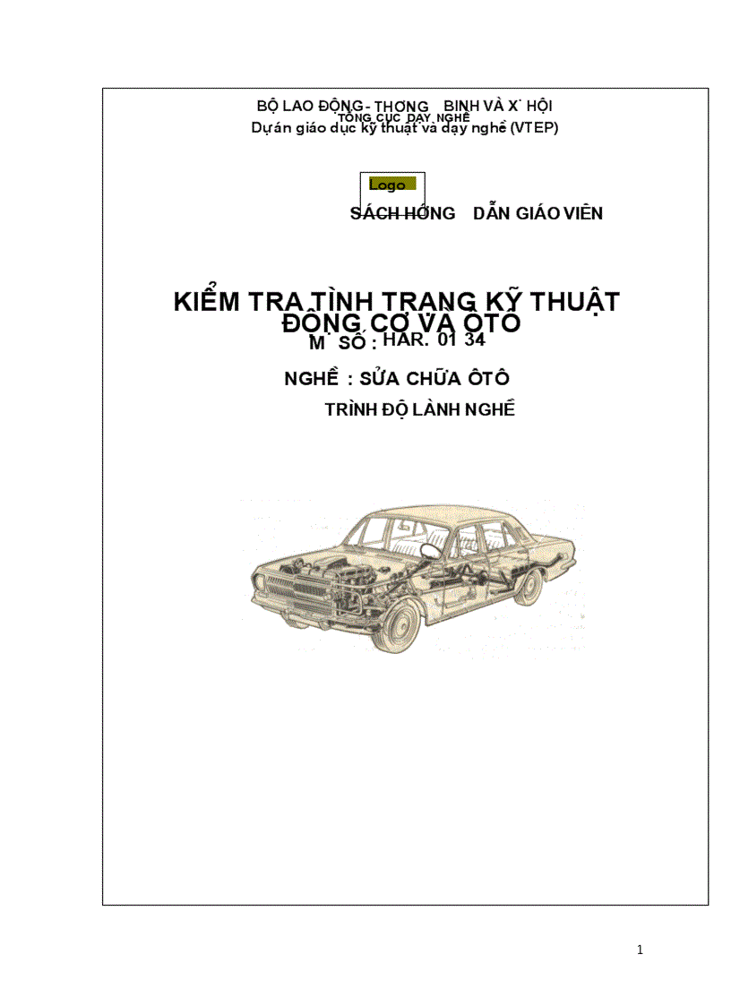 image for page TÀI LIỆU Sách hướng dẫn giáo viên KIỂM TRA TÌNH TRẠNG KỸ THUẬT ĐỘNG CƠ VÀ ÔTÔ