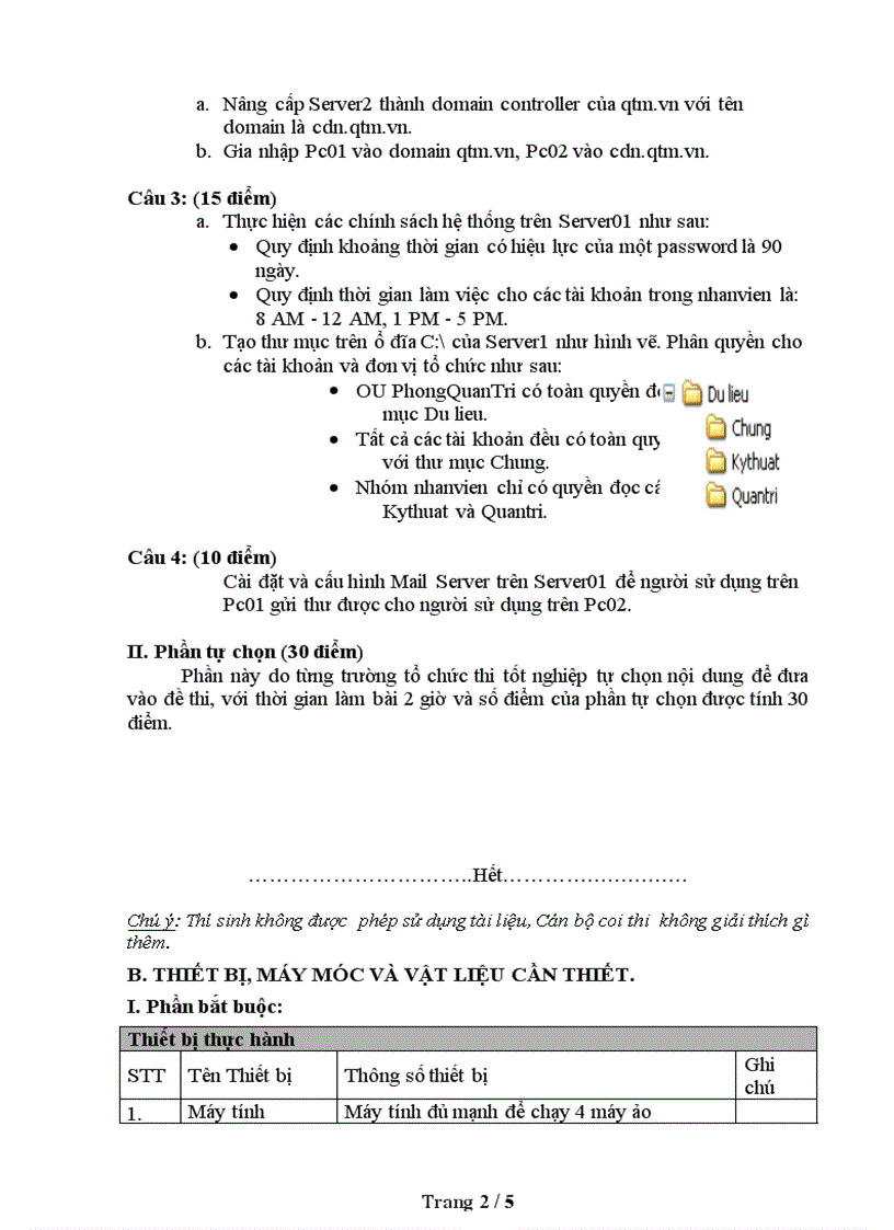 image for page Đề thi nghề Quản trị mạng máy tính Thực hành nghề 18