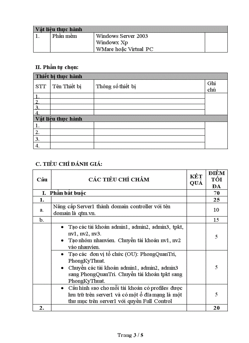 image for page Đề thi nghề Quản trị mạng máy tính Thực hành nghề 18