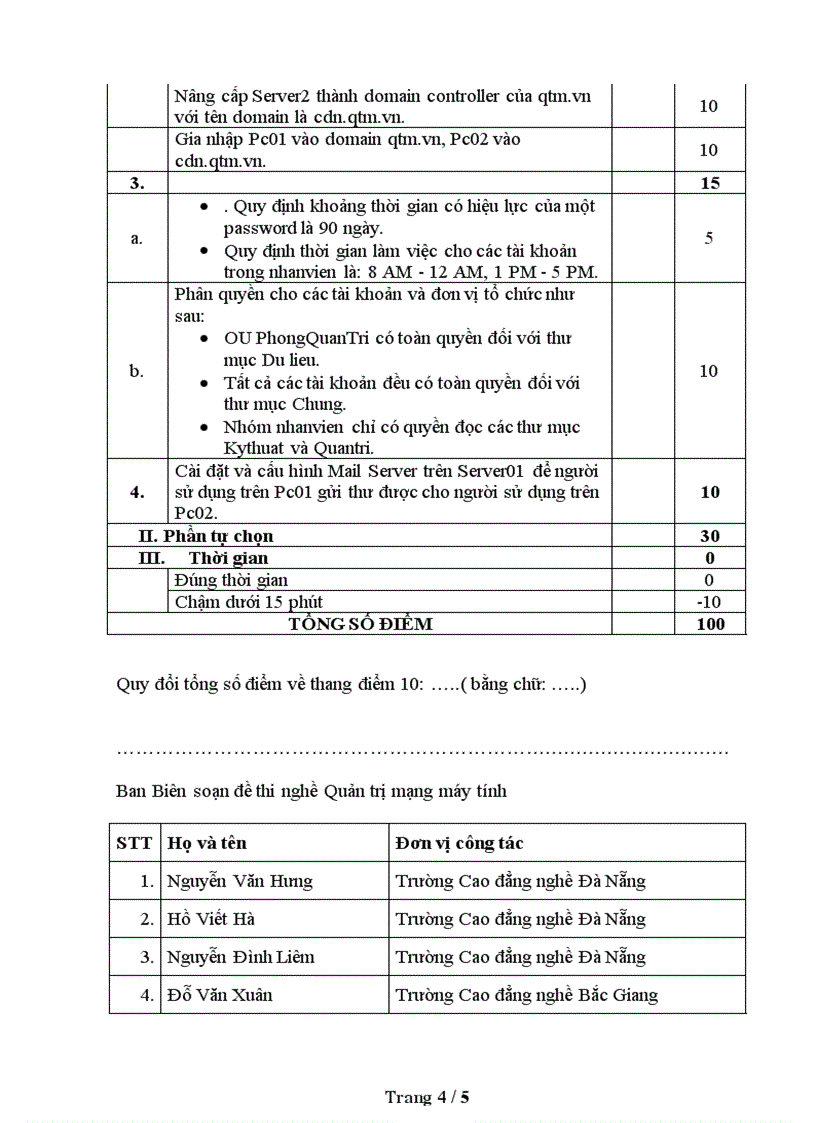 image for page Đề thi nghề Quản trị mạng máy tính Thực hành nghề 18