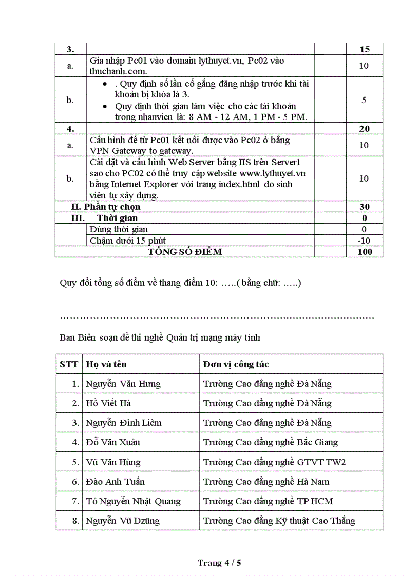 image for page Đề thi nghề Quản trị mạng máy tính Thực hành nghề 17