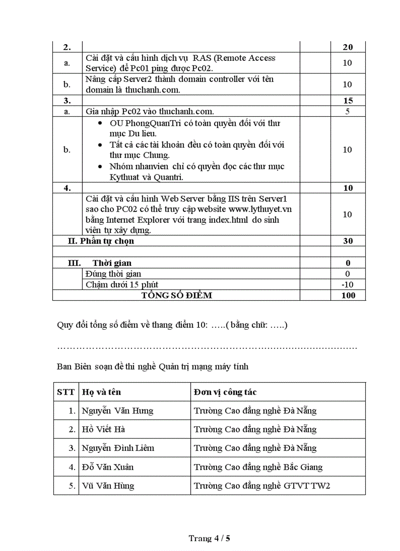 image for page Đề thi nghề Quản trị mạng máy tính Thực hành nghề 16