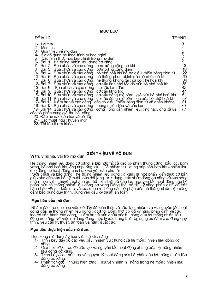 image for page Tài liệu sửa chữa và bảo dưỡng hệ thống nhiên liệu động cơ xăng