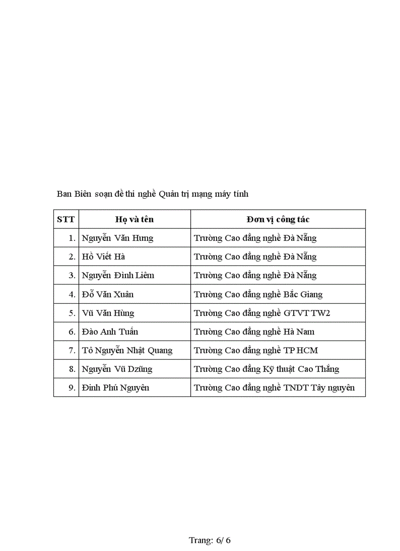 Đề thi nghề Quản trị mạng máy tính 21