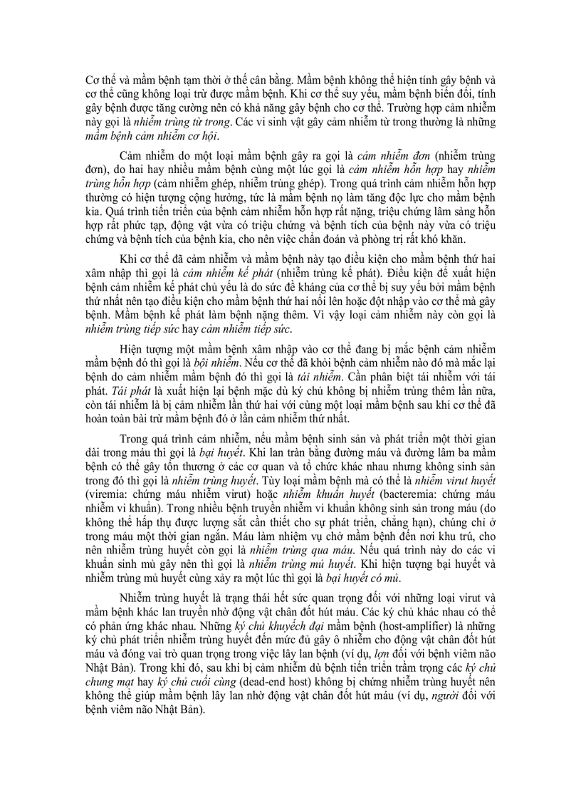 image for page Cơ chế phát bệnh truyền nhiễm bệnh cảm nhiễm