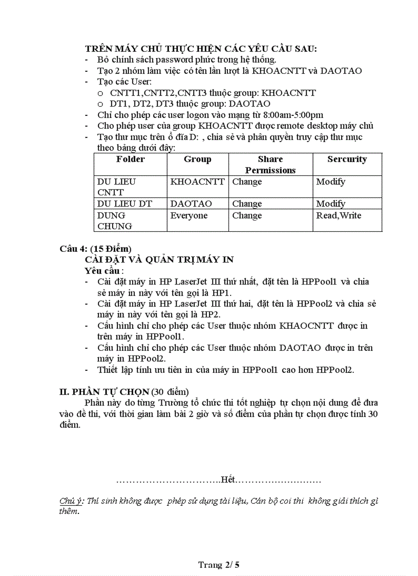 image for page Đề thi nghề Quản trị mạng máy tính Thực hành nghề 2