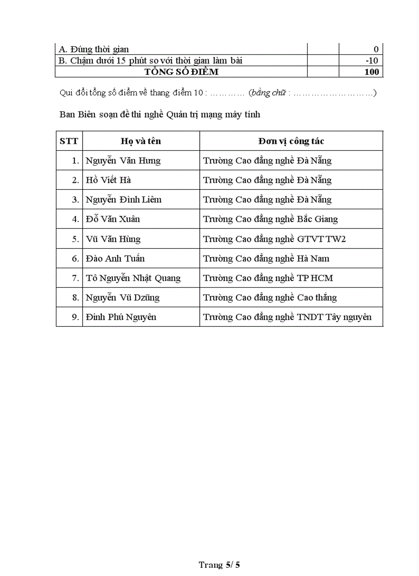 image for page Đề thi nghề Quản trị mạng máy tính Thực hành nghề 10