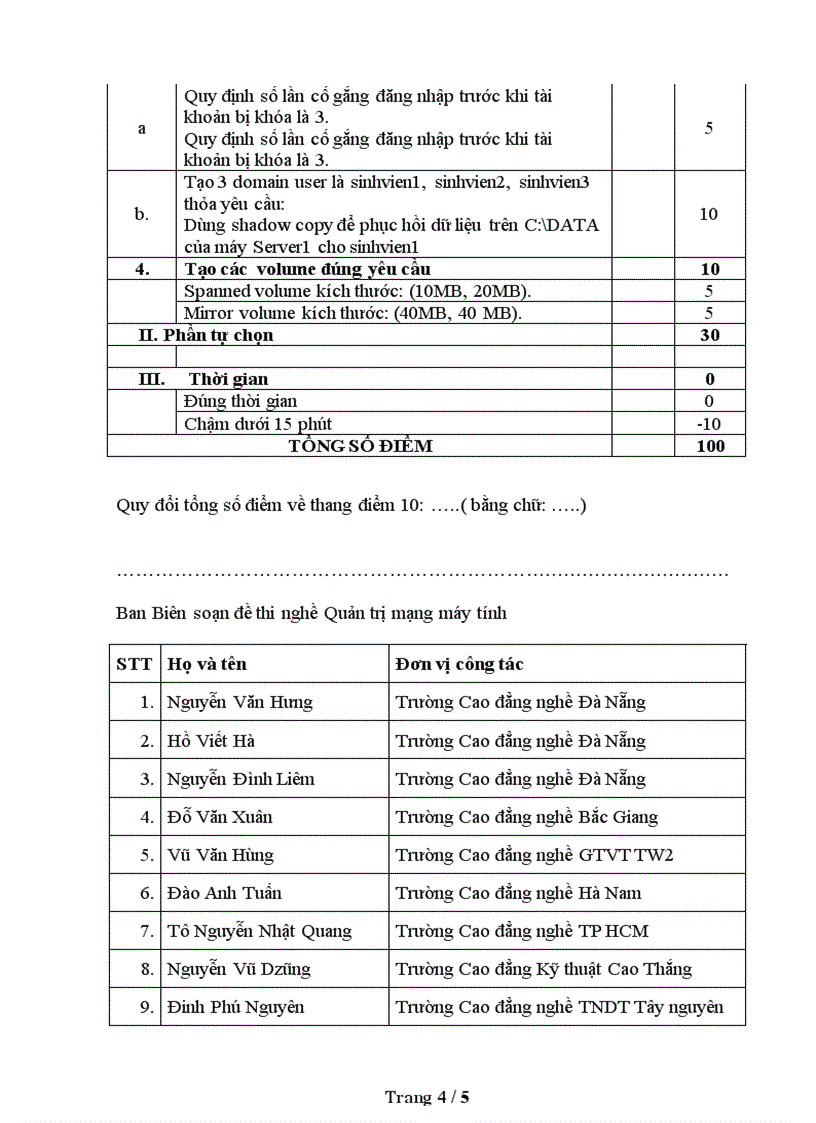 image for page Đề thi nghề Quản trị mạng máy tính Thực hành nghề 14