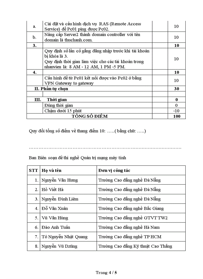 image for page Đề thi nghề Quản trị mạng máy tính Thực hành nghề 15