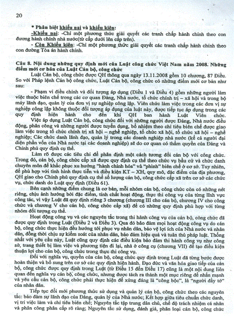 image for page Đáp án 20 câu ôn tập môn Luật Hành chính và Tài phán hành chính chương trình cao học hành chính công